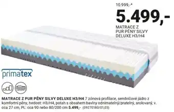 Matrace z pur pěny silvy deluxe h3/h4