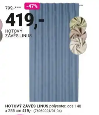 Hotový závěs linus