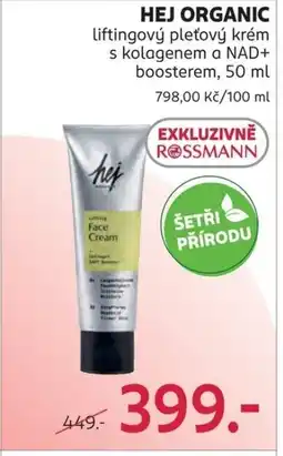 Rossmann HEJ ORGANIC liftingový pleťový krém nabídka