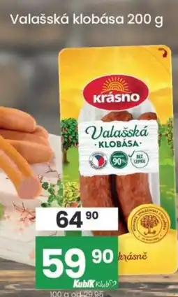 Kubík potraviny Valašská klobása nabídka