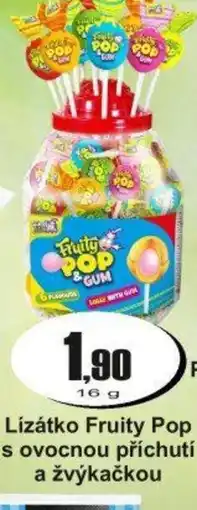 Adam Lízátko Fruity Pop s ovocnou příchutí a žvýkačkou nabídka