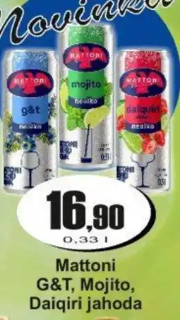 Adam Mattoni G&T, Mojito, Daiqiri jahoda nabídka