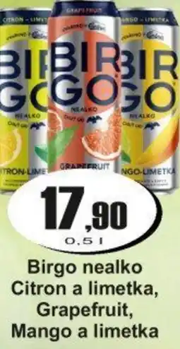 Adam Birgo nealko Citron a limetka, Grapefruit, Mango a limetka nabídka