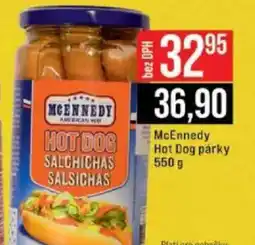 Jip McEnnedy Hot Dog párky nabídka