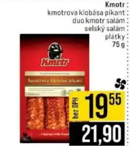 Jip Kmotr kmotrova klobása pikant: duo kmotr salám: selský salám plátky nabídka