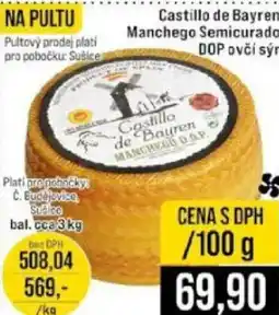 Jip Castillo de Bayren Manchego Semicurado DOP ovčí sýr nabídka