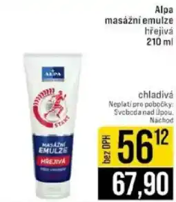 Jip Alpa masážní emulze hřejivá nabídka