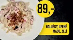 Jip Halušky, uzené maso, zelí nabídka