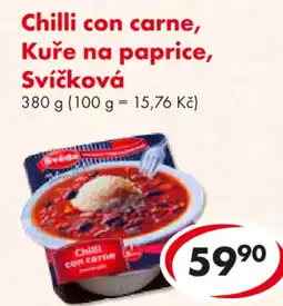 CBA Chilli con carne, Kuře na paprice, Svíčková nabídka