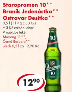 CBA Staropramen 10** Braník Jedenáctka** Ostravar Desítka nabídka