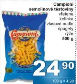 Jip Campioni semolinové těstoviny nabídka