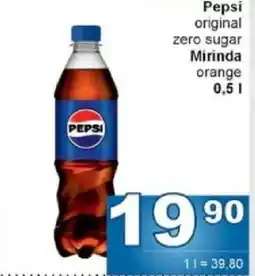 Jip Pepsi original zero sugar Mirinda orange nabídka