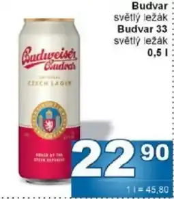 Jip Budvar světlý ležák Budvar 33 světlý ležák nabídka