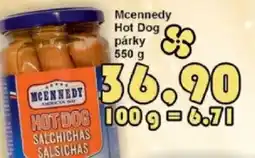 Jip Mcennedy Hot Dog párky nabídka