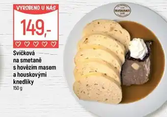 Globus Svíčková na smetaně s hovězím masem a houskovými knedlíky nabídka