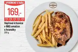 Globus Vepřová krkovice v BBQ omáčce s hranolky nabídka