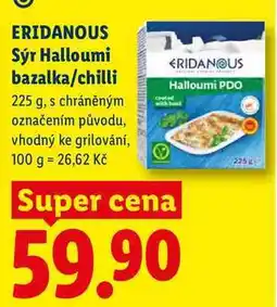 Lidl ERIDANOUS Sýr Halloumi bazalka/chilli nabídka
