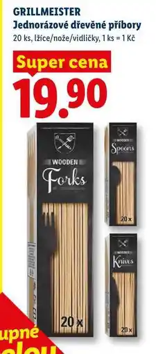 Lidl GRILLMEISTER Jednorázové dřevěné příbory, 20 ks nabídka