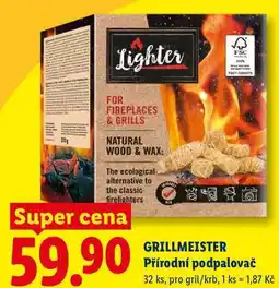 Lidl GRILLMEISTER Přírodní podpalovač, 32 ks nabídka
