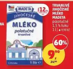 Penny Market Trvanlivé Jihočeské mléko Madeta nabídka