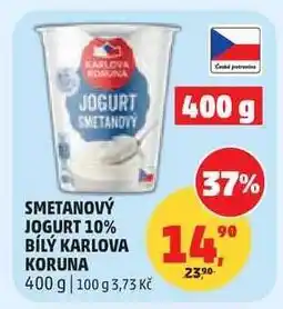 Penny Market SMETANOVÝ JOGURT 10% BÍLÝ KARLOVA KORUNA nabídka