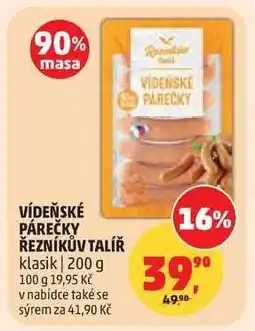 Penny Market VÍDEŇSKÉ PÁREČKY ŘEZNÍKŮV TALÍŘ nabídka