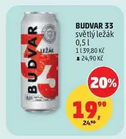 Penny Market Budvar 33 světlý ležák 0,5 l nabídka
