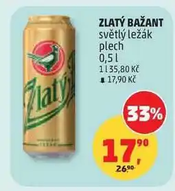 Penny Market ZLATÝ BAŽANT světlý ležák plech 0,5 l nabídka