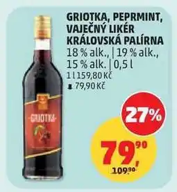Penny Market GRIOTKA, PEPRMINT, VAJEČNÝ LIKÉR KRÁLOVSKÁ PALÍRNA nabídka