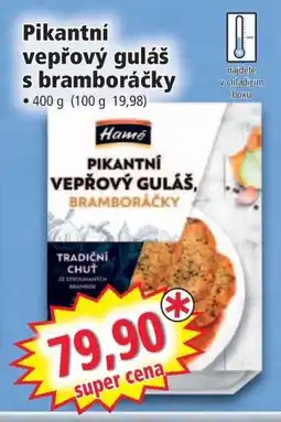Norma Pikantní vepřový guláš s bramboráčky nabídka