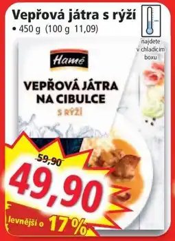 Norma Vepřová játra s rýží nabídka