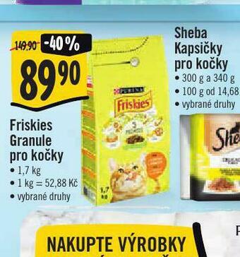 Jip Friskies granule pro kočky nabídka