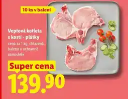 Lidl Vepřová kotleta s kostí - plátky, cena za nabídka