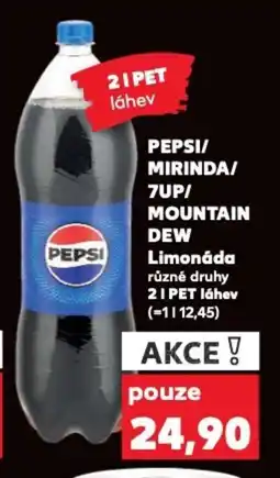 Kaufland PEPSI/ MIRINDA/ 7UP/ MOUNTAIN DEW Limonáda nabídka