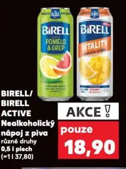 Kaufland BIRELL/ BIRELL ACTIVE Nealkoholický nápoj z piva nabídka