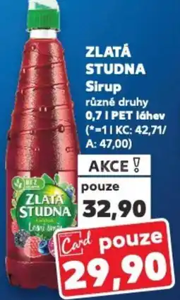 Kaufland ZLATÁ STUDNA Sirup nabídka