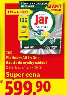 Lidl JAR Platinum All In One Kapsle do myčky nádobí, 125 ks nabídka