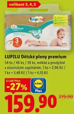 Lidl LUPILU Dětské pleny premium, 54 ks / 46 ks/39 ks nabídka
