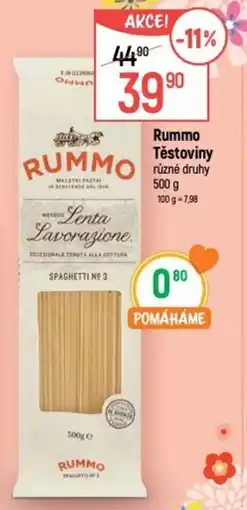 Globus Rummo Těstoviny nabídka