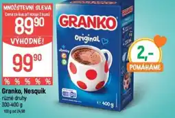 Globus Granko, Nesquik nabídka