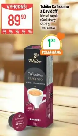 Globus Tchibo Cafissimo a Davidoff kávové kapsle nabídka