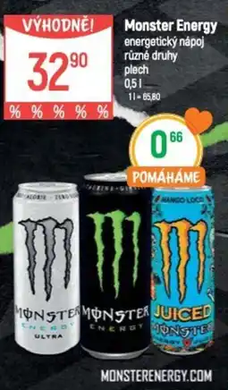 Globus Monster Energy energetický nápoj nabídka