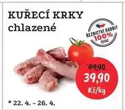 RABBIT řeznictví KUŘECÍ KRKY chlazené nabídka