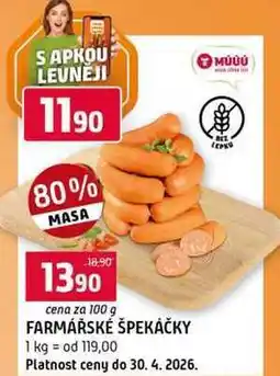 Terno Farmářské špekáčky nabídka