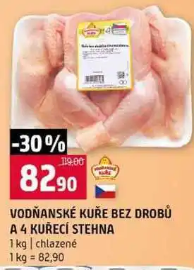 Terno VODŇANSKÉ KUŘE BEZ DROBŮ A 4 KUŘECÍ STEHNA 1 kg chlazené nabídka