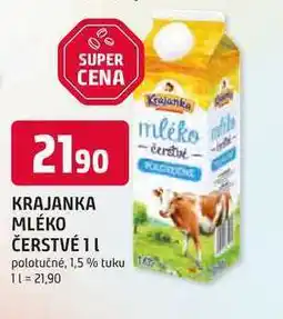 Trefa KRAJANKA MLÉKO ČERSTVÉ 1l polotučné, 1,5% tuku nabídka