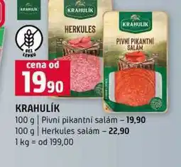 Terno KRAHULIK 100 g Pivní pikantní salám 100 g Herkules salám nabídka
