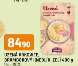 Trefa UZENÁ KRKOVICE, BRAMBOROVÝ KNEDLÍK, ZELÍ nabídka