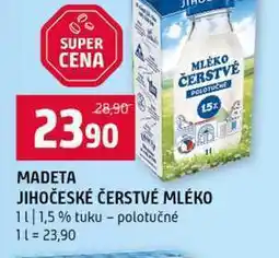 Terno MADETA JIHOČESKÉ ČERSTVÉ MLÉKO 1l 1,5% tuku polotučné nabídka