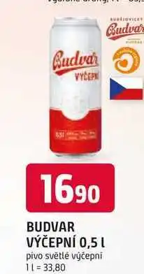 Trefa BUDVAR Pivo světlé výčepní 0,5l 0.5l plechovka nabídka